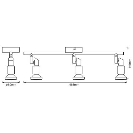 Ledvance - LED Akcentinis šviestuvas SPOT 3xGU10/3W/230V