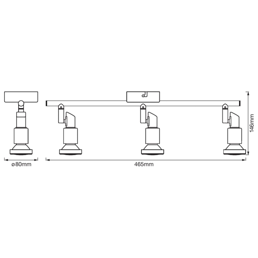 Ledvance - LED Akcentinis šviestuvas SPOT 3xGU10/3W/230V