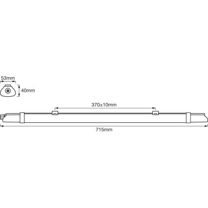 Ledvance – LED Didelio našumo fluorescencinis šviestuvas DAMP LED/9W/230V IP65