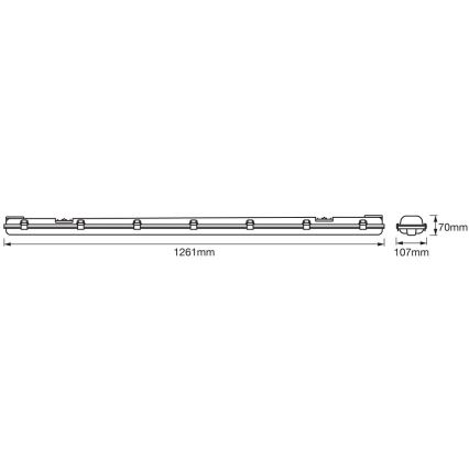 Ledvance – LED Didelio našumo fluorescencinis šviestuvas DAMP T8 2xG13/15W/230V IP65