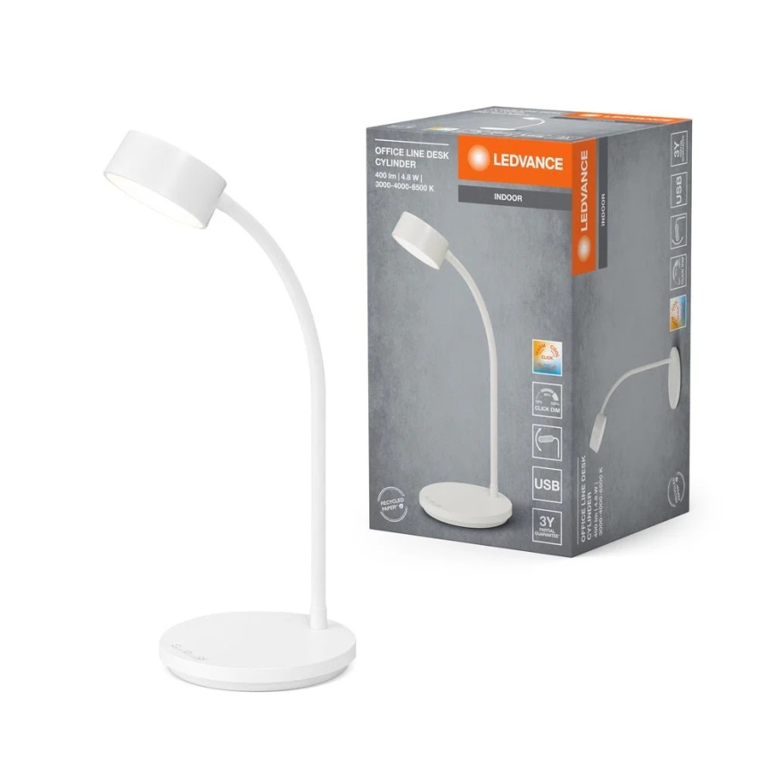 Ledvance - reguliuojama jutiklinė stalinė LED lempa OFFICE LED/4,8W/5V 3000-6500K balta