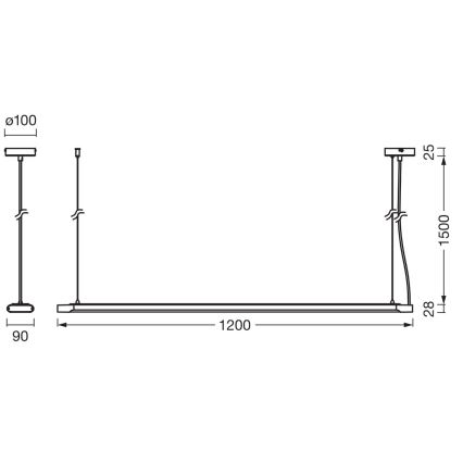 Ledvance - LED dimeriuojamas pakabinamas šviestuvas OFFICE LINE LED/40W/230V