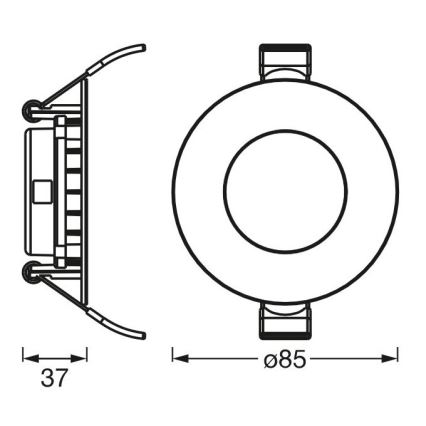 Ledvance - LED Įleidžiamas šviestuvas SLIM LED/4,5W/230V 3000K