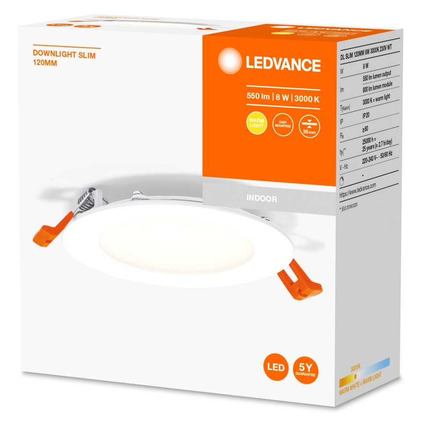 Ledvance - LED Įleidžiamas šviestuvas SLIM LED/8W/230V 3000K