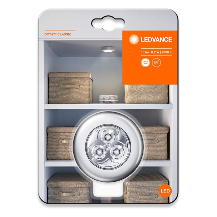 Ledvance - LED Jutiklinė orientacinė lemputė DOT-IT LED/0,2W/3xAAA