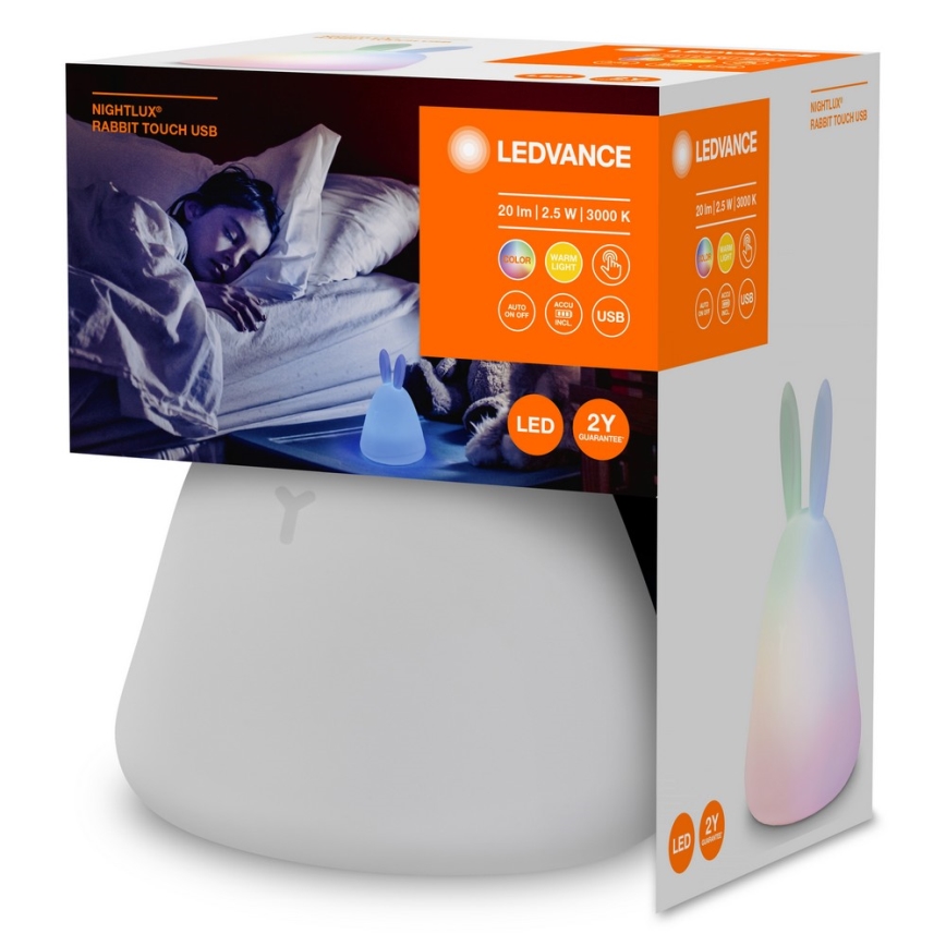 Ledvance - LED Jutiklinis vaikiškas naktinis maža lempa TOUCH LED/2,5W/5V 1200 mAh