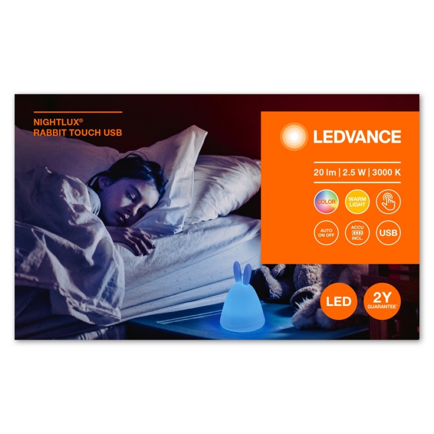 Ledvance - LED Jutiklinis vaikiškas naktinis maža lempa TOUCH LED/2,5W/5V 1200 mAh