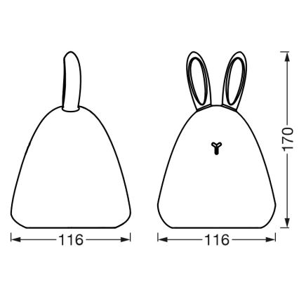 Ledvance - LED Jutiklinis vaikiškas naktinis maža lempa TOUCH LED/2,5W/5V 1200 mAh
