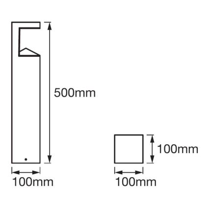 Ledvance - LED Lauko lempa PYRAMID 1xLED/9W/230V IP44 50 cm