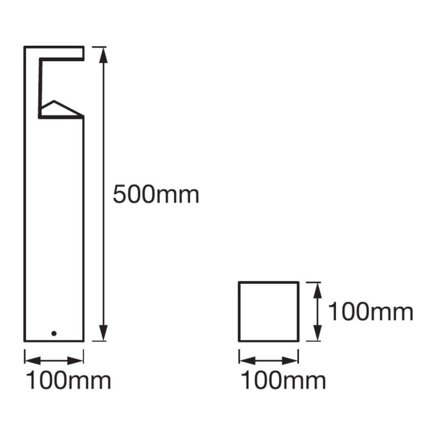 Ledvance - LED Lauko lempa PYRAMID 1xLED/9W/230V IP44 50 cm