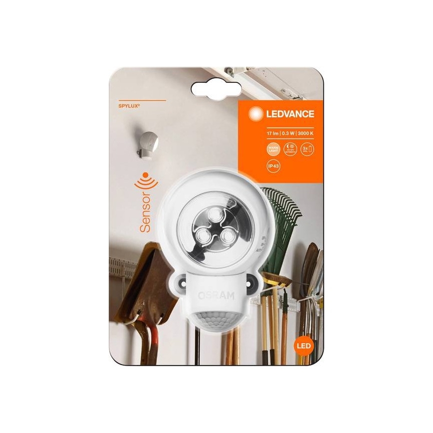 Ledvance -LED lauko orientacinis šviestuvas su jutikliu SPYLUX LED/0,3W/3xAA IP43