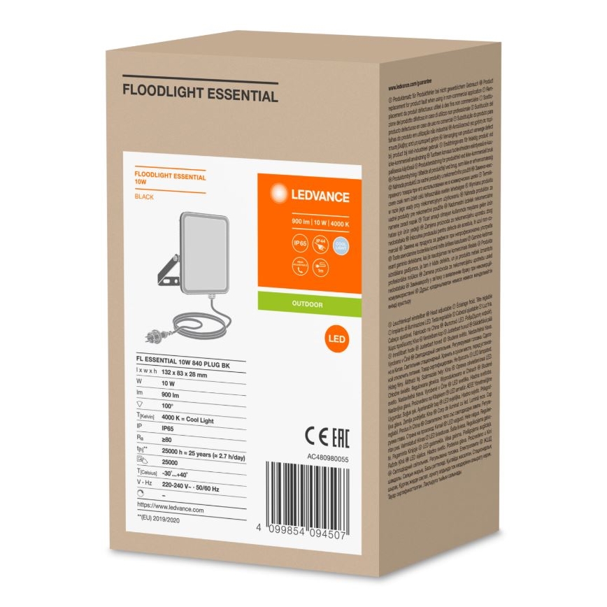 Ledvance - LED Lauko sieninis prožektorius FLOODLIGHT ESSENTIAL LED/10W/230V IP65