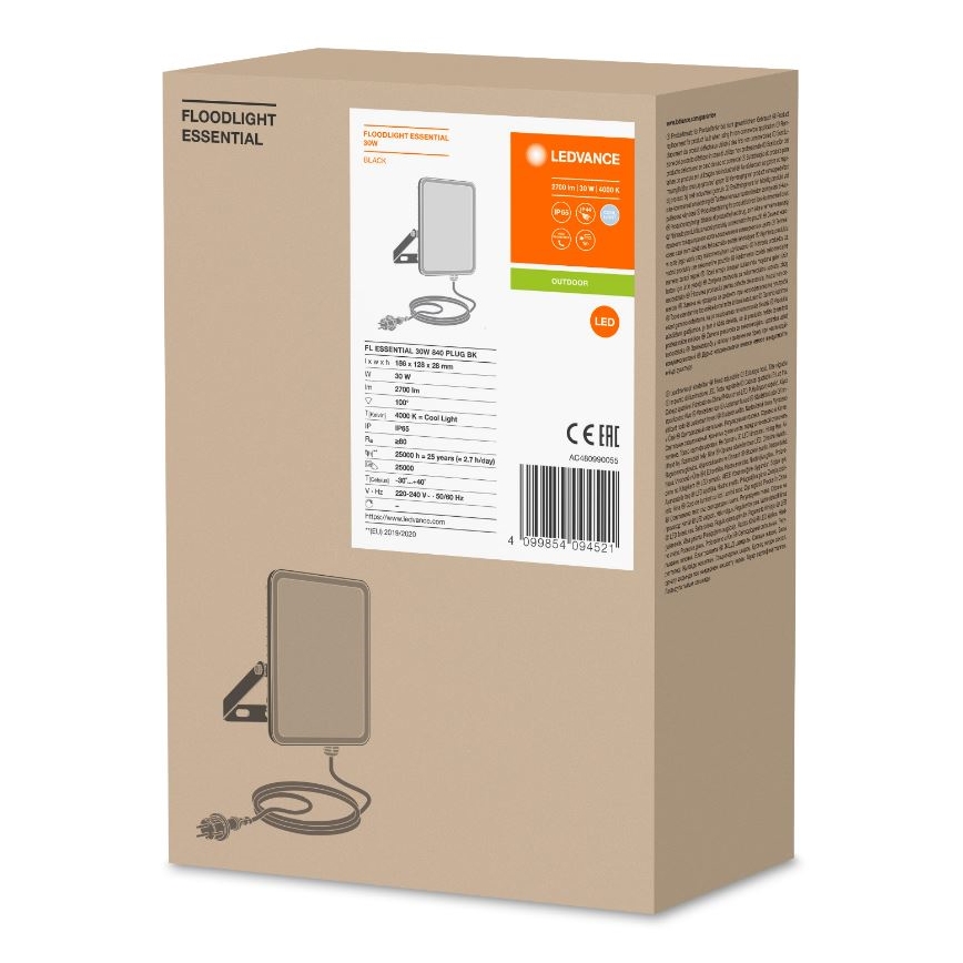 Ledvance - LED Lauko sieninis prožektorius FLOODLIGHT ESSENTIAL LED/30W/230V 4000K IP65