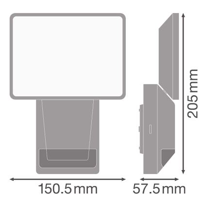 Ledvance - LED Lauko prožektorius su jutikliu FLOOD LED/15W/230V IP55