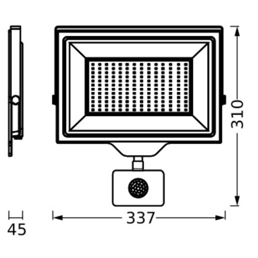 Ledvance - LED Lauko sieninis prožektorius su jutiklis FLOODLIGHT ESSENTIAL LED/150W/230V IP65
