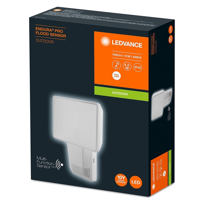 Ledvance - LED Lauko sieninis prožektorius su jutikliu FLOOD LED/15W/230V IP55