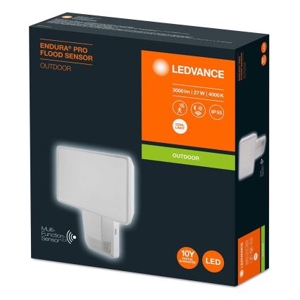 Ledvance - LED Lauko sieninis prožektorius su jutikliu FLOOD LED/27W/230V IP55