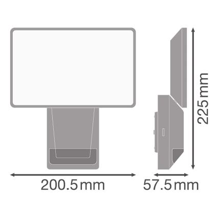 Ledvance - LED Lauko sieninis prožektorius su jutikliu FLOOD LED/27W/230V IP55