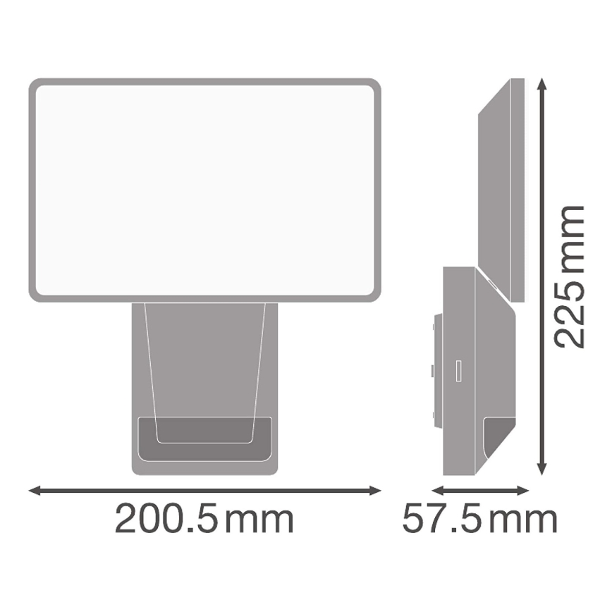 Ledvance - LED Lauko sieninis prožektorius su jutikliu FLOOD LED/27W/230V IP55