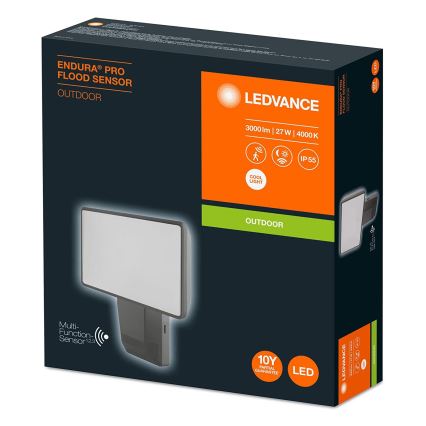 Ledvance - LED Lauko sieninis prožektorius su jutikliu  FLOOD LED/27W/230V IP55