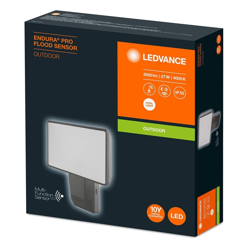 Ledvance - LED Lauko sieninis prožektorius su jutikliu  FLOOD LED/27W/230V IP55