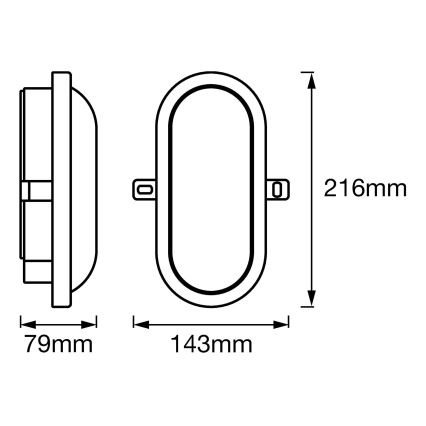 Ledvance - LED Lauko sieninis šviestuvas BULKHEAD LED/11W/230V IP54 juodas