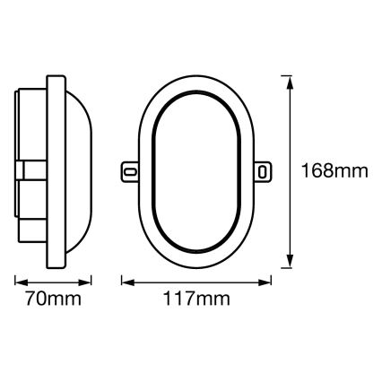 Ledvance - LED Lauko sieninis šviestuvas  BULKHEAD LED/6W/230V IP54 juodas