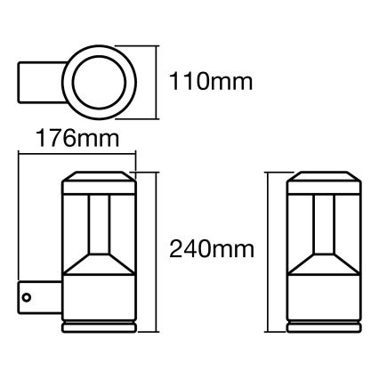 Ledvance - LED Lauko sieninis šviestuvas LANTERN 1xLED/12W/230V IP44