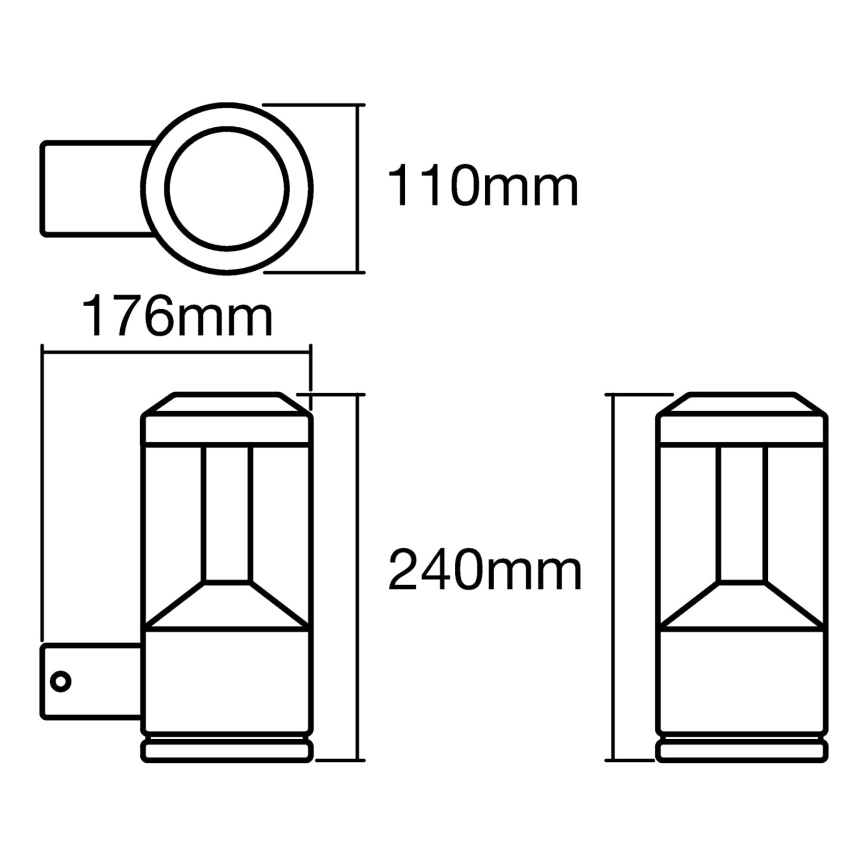 Ledvance - LED Lauko sieninis šviestuvas LANTERN 1xLED/12W/230V IP44