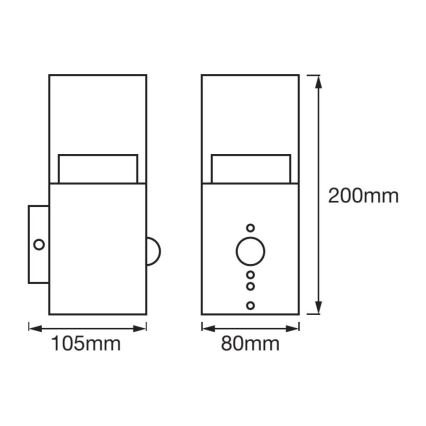 Ledvance - LED Lauko sieninis šviestuvas su jutikliu  CRYSTAL 1xLED/5W/230V IP44