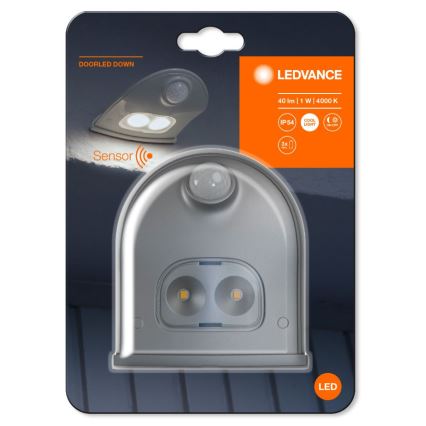 Ledvance - LED Lauko sieninis šviestuvas su jutikliu DOORLED LED/1W/3xAA IP54