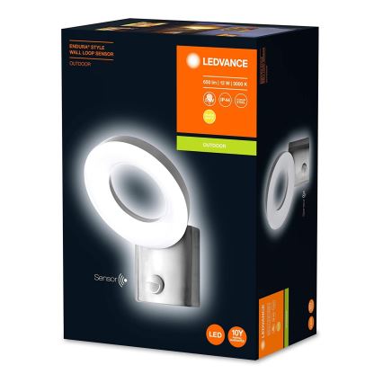 Ledvance - LED Lauko sieninis šviestuvas su jutikliu LOOP 1xLED/12W/230V IP44