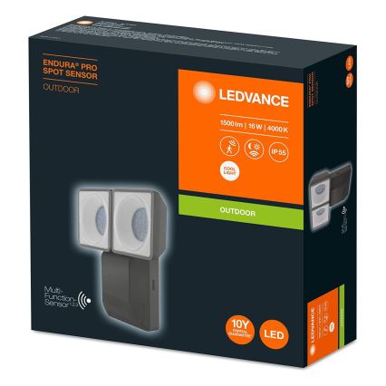 Ledvance - LED Lauko sieninis šviestuvas su jutikliu SPOT 2xLED/8W/230V IP55