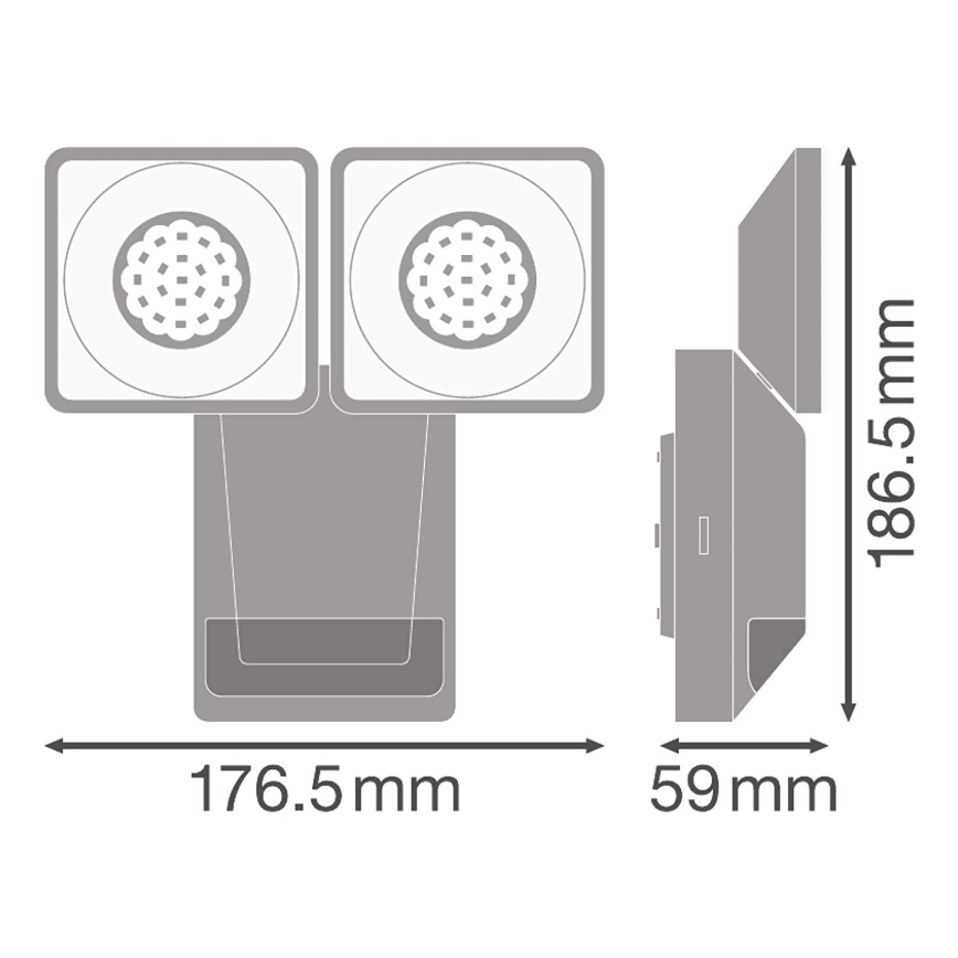 Ledvance - LED Lauko sieninis šviestuvas su jutikliu SPOT 2xLED/8W/230V IP55