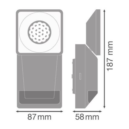 Ledvance - LED Lauko sieninis šviestuvas su jutikliu SPOT LED/8W/230V IP55 baltas