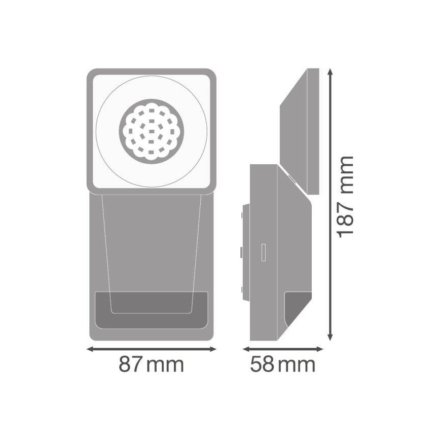 Ledvance - LED Lauko sieninis šviestuvas su jutikliu SPOT LED/8W/230V IP55 baltas