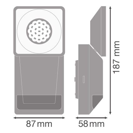 Ledvance - LED Lauko sieninis šviestuvas su jutikliu  SPOT LED/8W/230V IP55 juodas