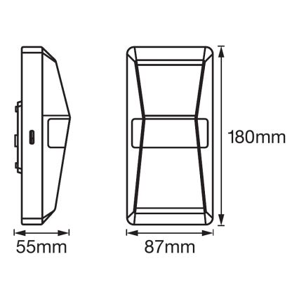 Ledvance - LED Lauko sieninis šviestuvas su jutikliu UPDOWN LED/10W/230V IP55