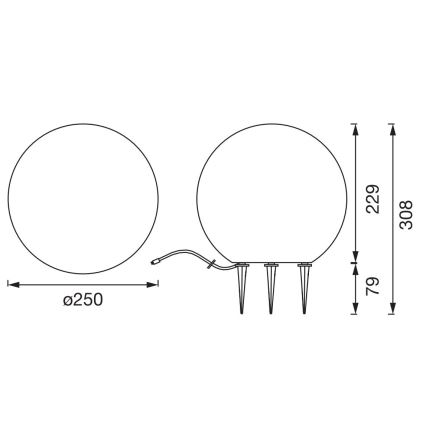 Ledvance - LED lauko šviestuvas ENDURA HYBRID BALL LED/2W/12V IP44