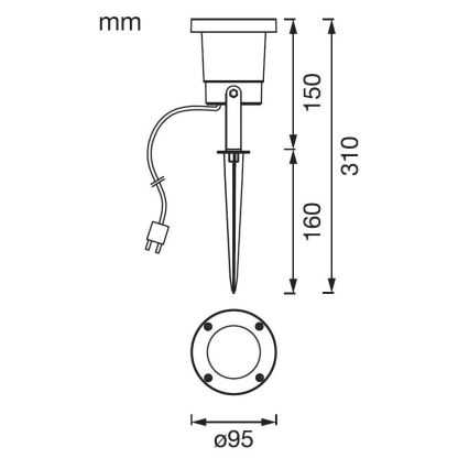 Ledvance - LED lauko šviestuvas ENDURA HYBRID NAUT SPIKE LED/2W/12V IP44