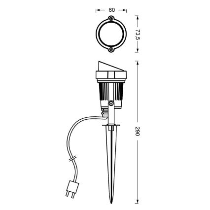 Ledvance - LED lauko šviestuvas ENDURA HYBRID SPOT SPIKE LED/1W/12V IP44