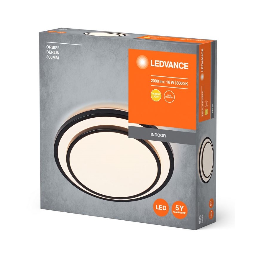 Ledvance - LED lubinis šviestuvas ORBIS BERLIN LED/16W/230V juoda