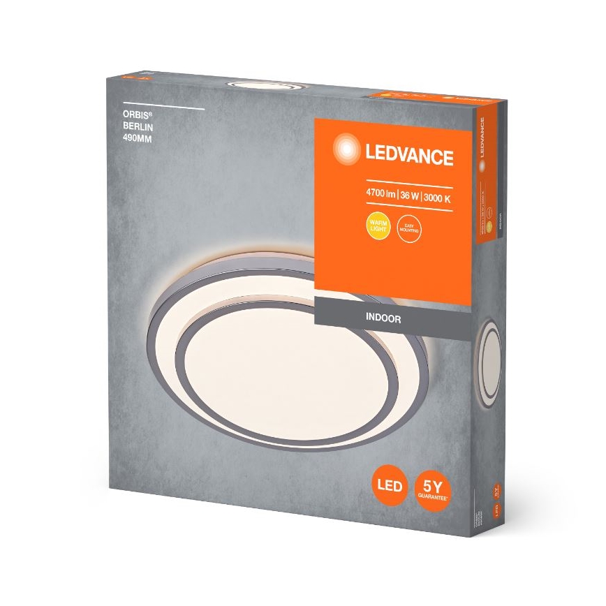 Ledvance - LED lubinis šviestuvas ORBIS BERLIN LED/36W/230V sidabras