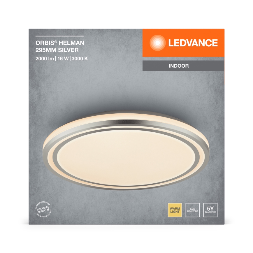 Ledvance - LED lubinis šviestuvas ORBIS HELMAN LED/16W/230V diametras 29,5 cm sidabras
