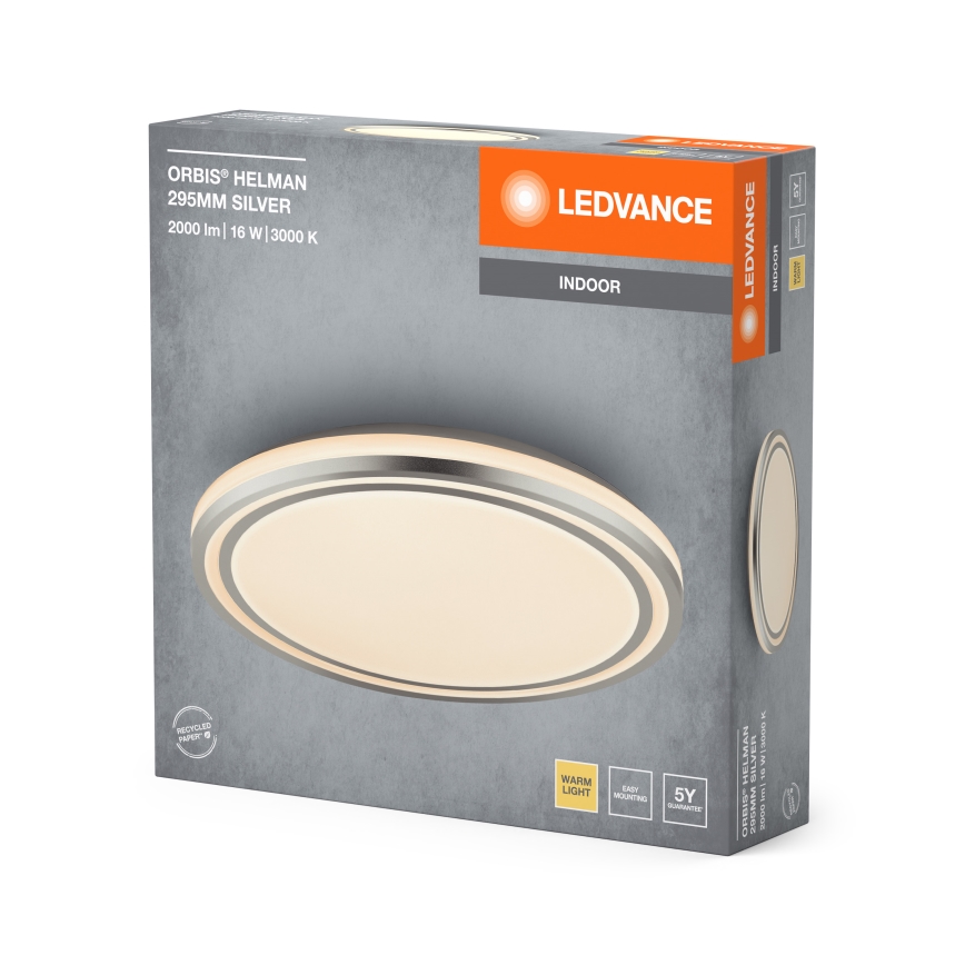 Ledvance - LED lubinis šviestuvas ORBIS HELMAN LED/16W/230V diametras 29,5 cm sidabras