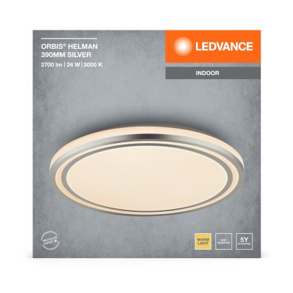 Ledvance - LED lubinis šviestuvas ORBIS HELMAN LED/24W/230V diametras 39 cm sidabras