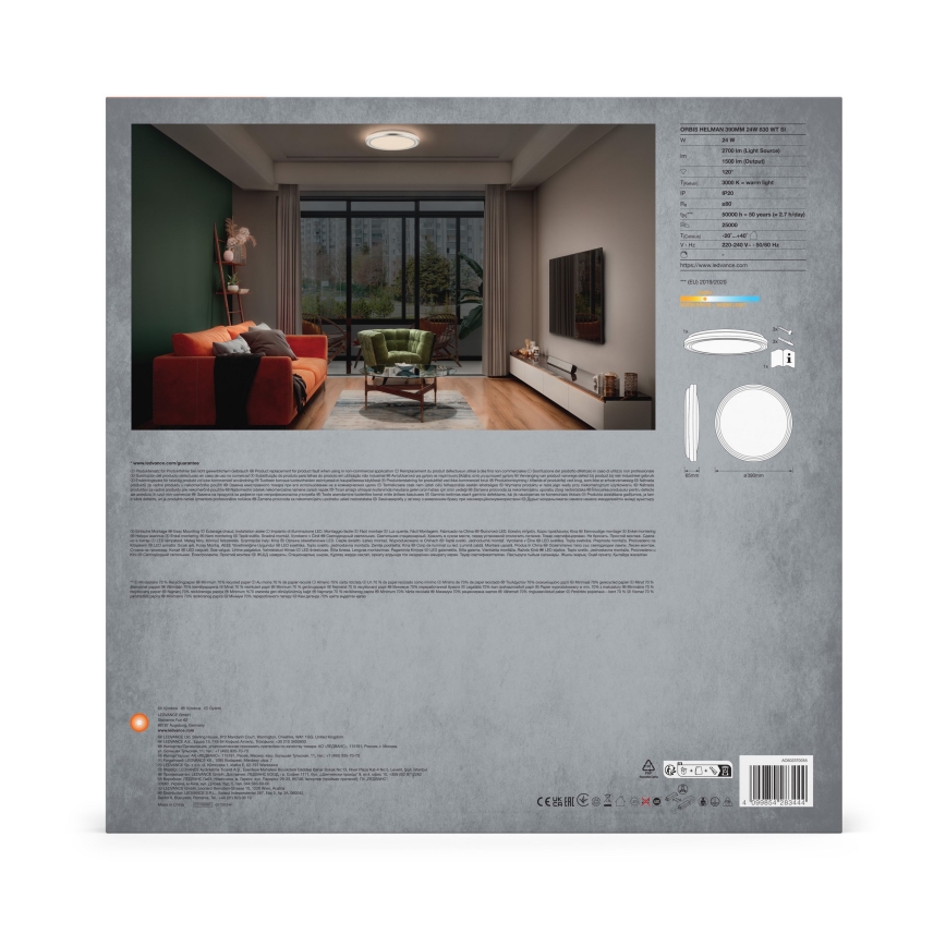 Ledvance - LED lubinis šviestuvas ORBIS HELMAN LED/24W/230V diametras 39 cm sidabras