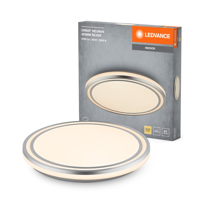 Ledvance - LED lubinis šviestuvas ORBIS HELMAN LED/36W/230V diametras 48,5 cm sidabras