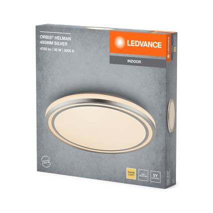 Ledvance - LED lubinis šviestuvas ORBIS HELMAN LED/36W/230V diametras 48,5 cm sidabras