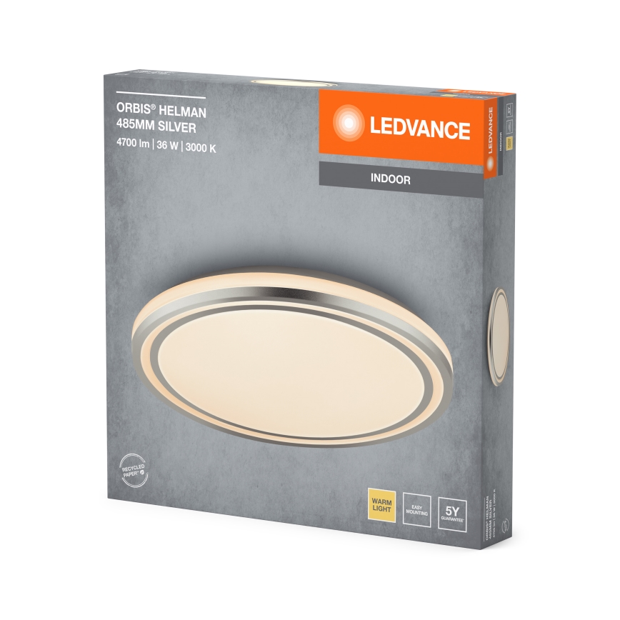 Ledvance - LED lubinis šviestuvas ORBIS HELMAN LED/36W/230V diametras 48,5 cm sidabras